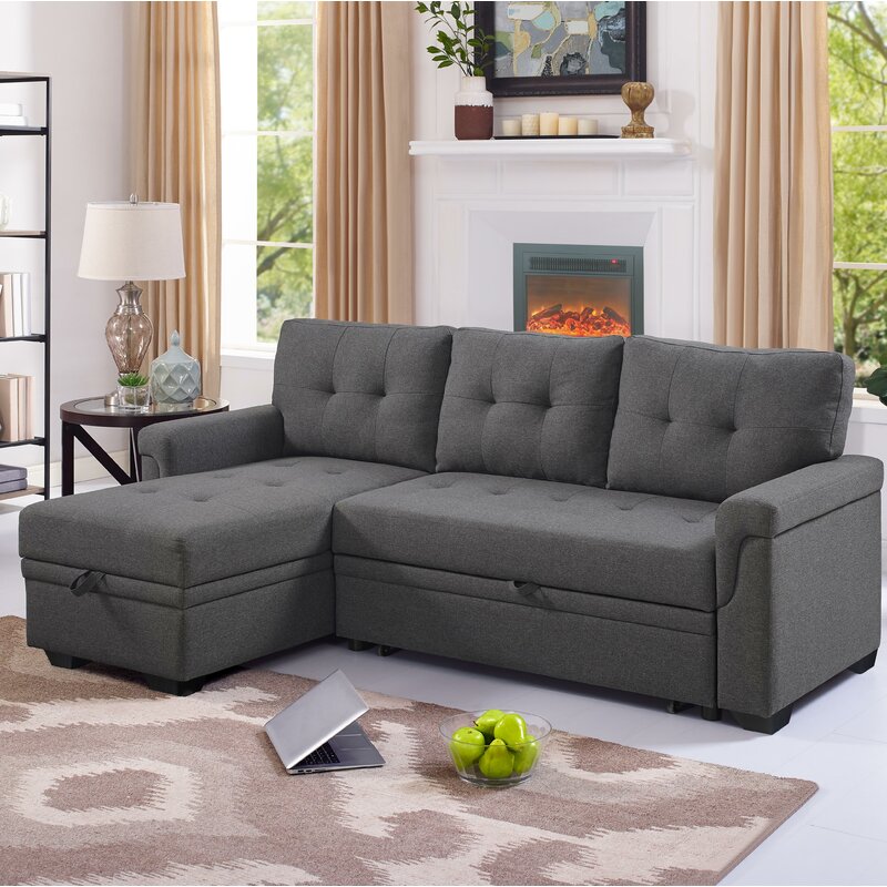  Ebern  Designs  Efim 86 Wide Reversible Sleeper  Sofa  